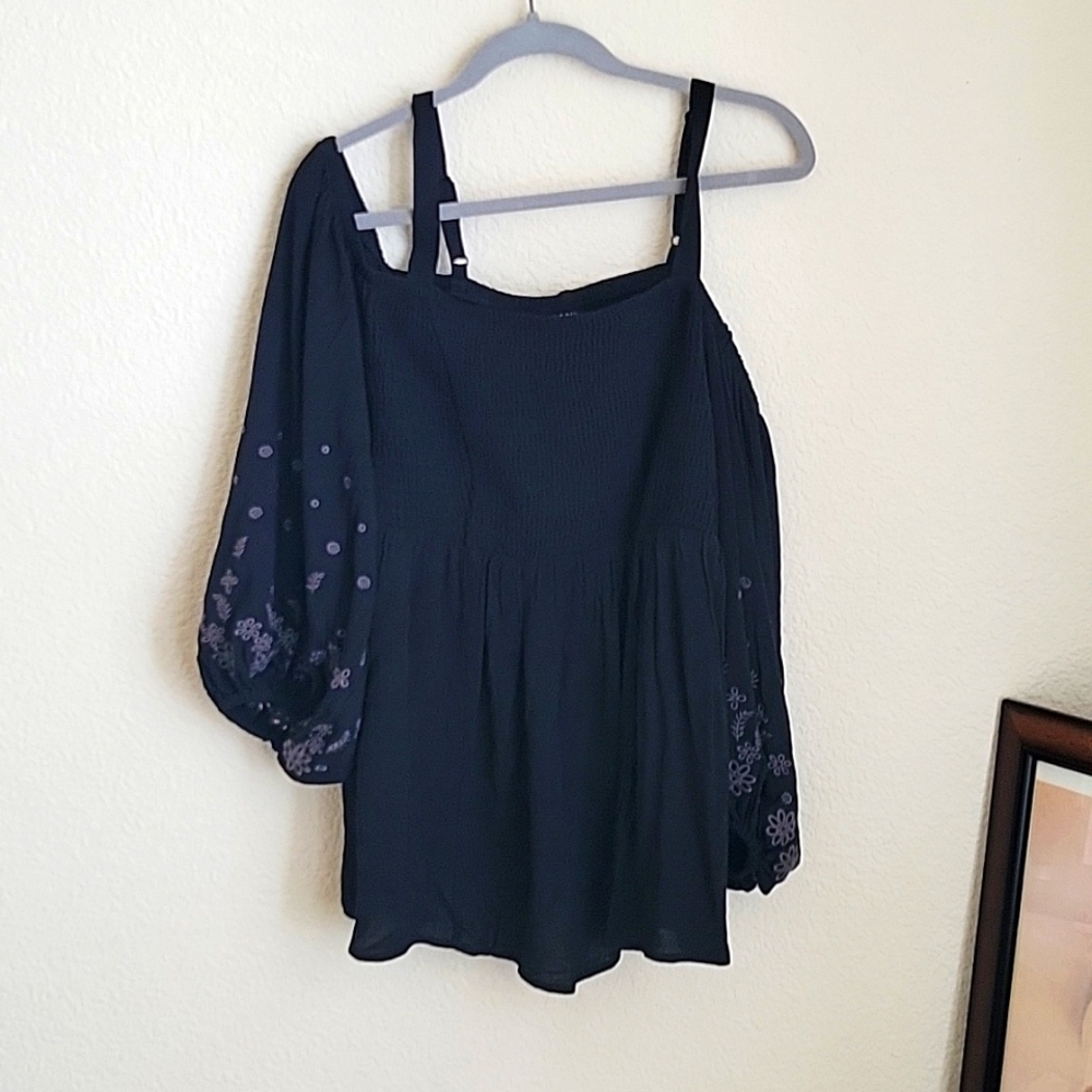 Torrid Smocked Off Shoulder Blouse Tunic